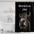 thumbnail image 3 of Funny Yak Shower Curtain, Waterproof Shower Curtains for Bathroom, Welcome To OUR Place Modern Retro Washable Fabric Bathtub Curtain Set Bath Decor with 12 Hooks Extra Long 72"x96", 3 of 8
