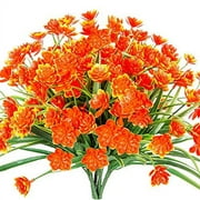 4pcs Artificial Red Daffodils Flowers Fake Shrubs UV Resistant Faux Plants Faux Plastic Bushes Indoor Outdoor Home Office Garden Patio Yard Table Wedding Farmhouse Centerpieces Pot Decor (Re