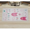 thumbnail image 1 of Cat Decorative Rug, Pets Moustache Bow Tie Hat Crown Fluffy and Fish Humor Faces Graphic, Quality Carpet for Bedroom Dorm and Living Room, 6 Sizes, Hot Pink, by Ambesonne, 1 of 1