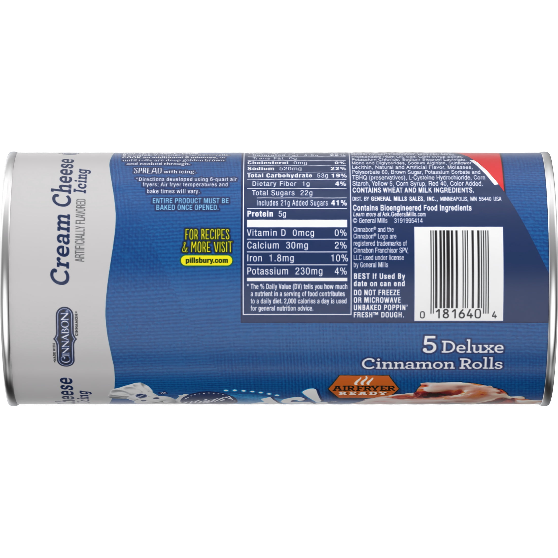 Pillsbury Flaky Grands! Cinnamon Rolls with Cinnabon Cinnamon and Cream Cheese Icing, 5 count