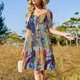 thumbnail image 4 of Vestido playero de manga corta con estampado de graffitis y arte callejero para mujer., 4 of 7