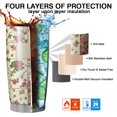 thumbnail image 7 of 20 Oz Pioneer Flower Coffee Tumbler Double Wall Insulated Stainless Steel Water Bottle | Metal Reusable Thermoses Flask with Cup Cap | Leak & Sweat Proof with Anti-Dust Lid, 7 of 7
