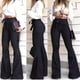 thumbnail image 3 of WILLBEST Pantalones Casuales para Mujer, Vaqueros Acampanados Lisos, Cintura Elástica, Dobladillo Inferior de Mezclilla, Pantalones elegantes para Uso Diario Chica, 3 of 6