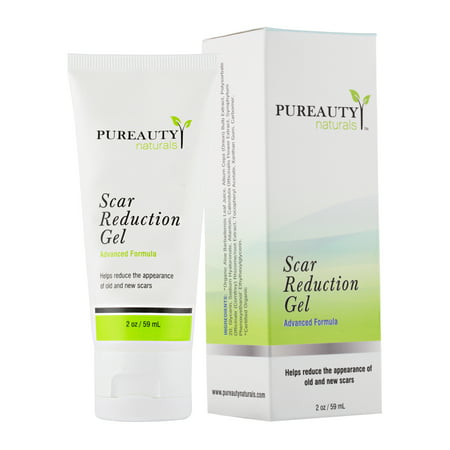 Pureauty Naturals Scar Gel - Acne, Burns, Cuts, Stretch Marks, C-Section Marks & Plastic Surgery - 60 (Best Scar Treatment After Breast Surgery)