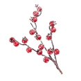 thumbnail image 2 of 10pcs Simulation Bubble Crabapple Branche Noël Soir Fête Décor(Rouge), 2 of 10