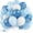 Confetti Blue White, variant on 60 Pcs 12 Inch Double Stuffed Red, Matte Black & White Balloons with Metallic Silver Balloons, for Halloween, Vampire, Prom, New Year, Race Car and Poker Card Themed Party Decorations