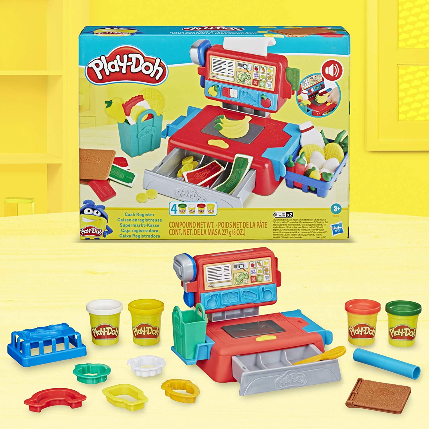 Play-Doh Cash Register Toy for Kids 3 Years and up with Fun Sounds, Play Food Accessories and 4 Non-Toxic Colors - image 2 of 4