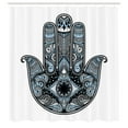 thumbnail image 2 of Ambesonne Hamsa Shower Curtain, Boho Style Vintage Eye Print, 69"Wx84"L, Pale Blue, 2 of 4