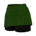 thumbnail image 5 of Women's Yoga Sport Mini Skirts Casual Solid Color Tennis Pocket Tummy Control Short Dark Green Skirt XXL, 5 of 6