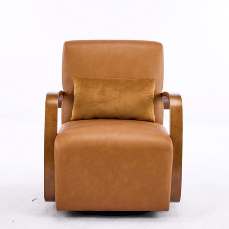 vintage brown swivel accent chair product