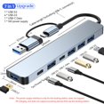 thumbnail image 1 of Hub USB 3,0 4 / 8 en 1 para adaptador de ordenador portátil PC PD carga 8 puertos estación de acoplamiento RJ45 HDMI-4K tarjeta TF/SD para Macbook tipo-C Splitter Tan Jianjun unisex, 1 of 2