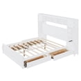 thumbnail image 6 of Harper & Bright Designs Queen Size Platform Bed with All-in-One Cabinet and Storage Shelf, Wooden Queen Bed Frame with 4 Drawers and Sockets, White, 6 of 17