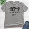 thumbnail image 2 of Kids I Am Unable To Quit As I Am Currently Too Legit T-shirt, Youth Kids Boy Girl T-Shirt Legit Funny 90s Retro, Dark Heather Gray, Medium, 2 of 4