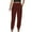White, variant on LLYwey Womens Athletic Pants Woman Color Cotton and Linen Drawstring Elastic Waist Long Straight Pants Boho Pants Female Long Pant Style H1210 Brown XXL