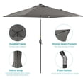 thumbnail image 5 of Sonerlic Patio 6.5x6.5 FT LED Market Umbrellas With Solar Lights, Table Umbrella for Patio and Outdoor With Tilt Button for Deck and Pool,Gray, 5 of 7