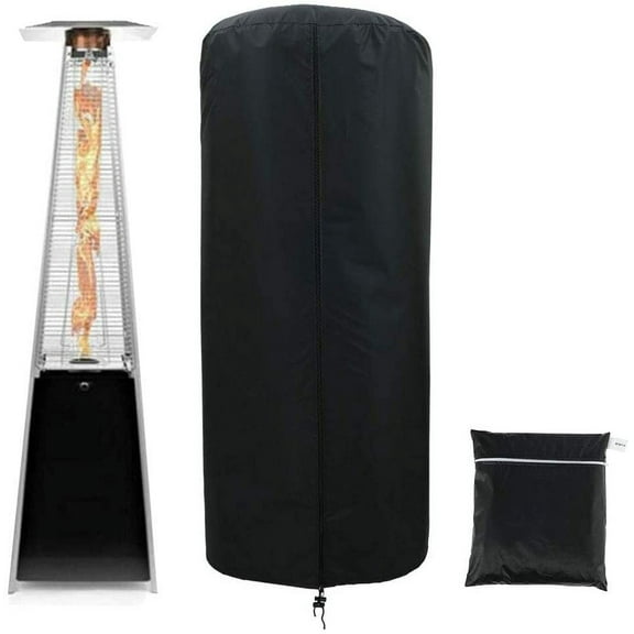 Miuline Patio Heater Cover Heavy Duty Waterproof Outdoor Garden Heater Cover UV Resistant Anti Dust Windproof Round Furniture Protector 420D Oxford Cloth Black 50 x 50 x 120 cm