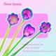 thumbnail image 4 of Flower Spoon Set of 4 PCS, 7" Flower Pattern Long Handle Spoon Stainless Steel (Rainbow), 4 of 4