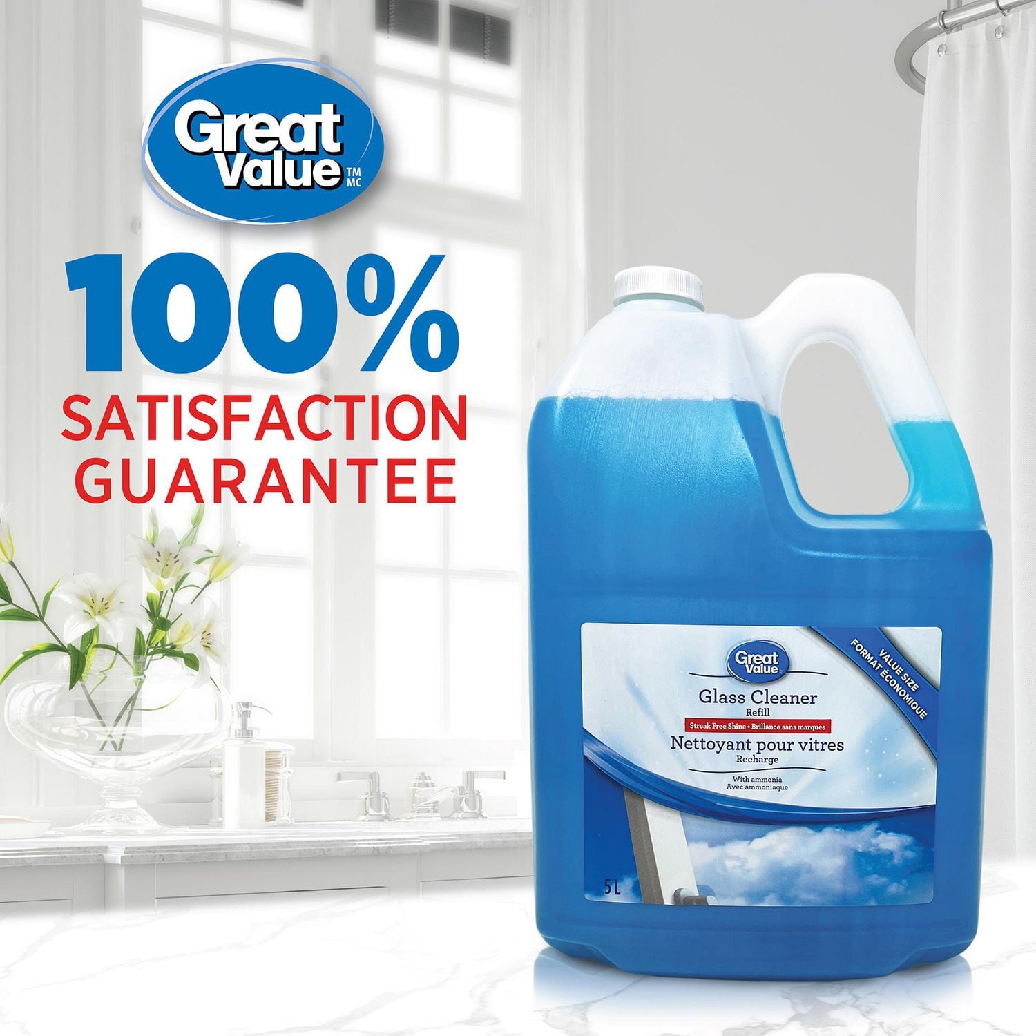 Great Value Glass Cleaner Refill, 5L
