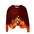 thumbnail image 4 of Frostluinai Gobble Til You Wobble T-Shirt Womens Crew Neck Turkey Print Sweatshirts Long Sleeve Thanksgiving Pullover It's Fall Y'all, 4 of 5