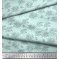 thumbnail image 2 of Soimoi Green Cotton Duck Fabric Black Sketch Floral Decor Fabric Printed Yard 44 Inch Wide, 2 of 3