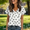 thumbnail image 6 of Cutuoiiu Women's Floral Printed Summer V Neck Short Sleeve Leisure Tshirts Gifts, 6 of 7