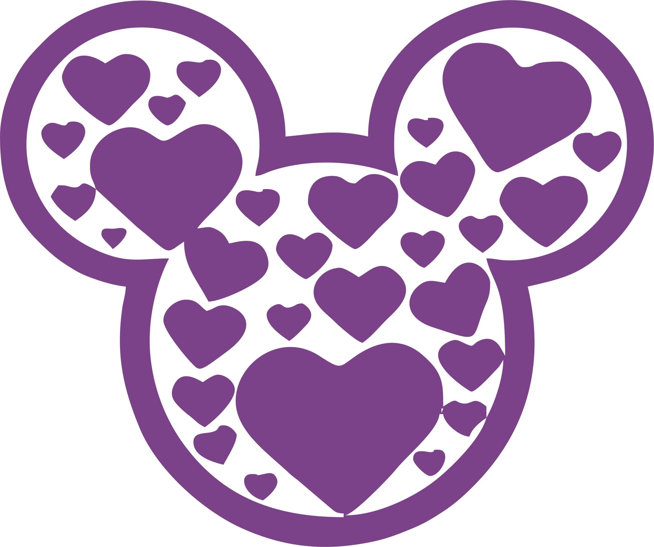 Mickey Mouse Head Hearts Cartoon Character Wall Art Vinyl Sticker ...