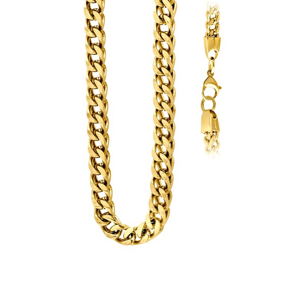 Yellow Stainless Steel Unisex 5mm 26 Inch Franco Fashion Chain Necklace Chain Necklace for Women and Men