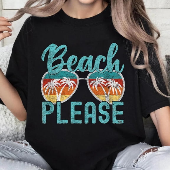 100% Cotton Unisex Funny Beach Please Summer Vacay Vibes Beach Vacation T-Shirt