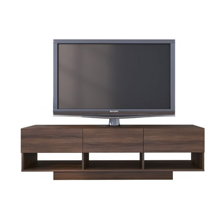 60 Inch Walnut - Nexera Rustik 60 inch 3 Drawer TV Stand, Walnut