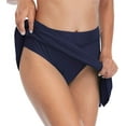 thumbnail image 4 of Sociala Women's V Slit Swim Skirt High Waist Build-in Brief Swimsuit Bottoms, 4 of 5