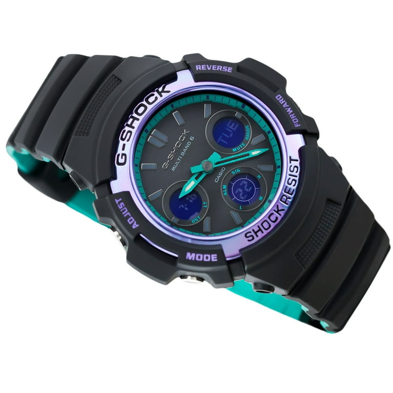 Casio G-Shock ’90s AWG-M100SBL-1A Color Blue and Purple Accent Series Multiband 6