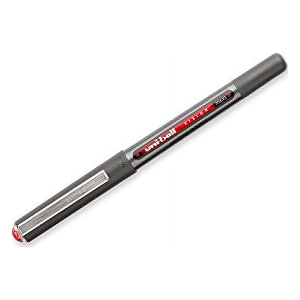 uni-ball Vision Rollerball Pens, Micro Point (0.5mm), Red, 12 Count