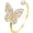 Gold, variant on Crystal Pearl Butterfly Open Bracelets,Charming Plated Gold Hollow Butterfly Bangles,Aesthetic Adjustable Rhinestone Pearl Insect Bracelets for Women