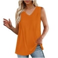 thumbnail image 2 of BSDJILFG Tank Tops for Women Casual Solid Color V-Neck Loose Fit Flowy Work Blouse ,S-2XL, 2 of 8