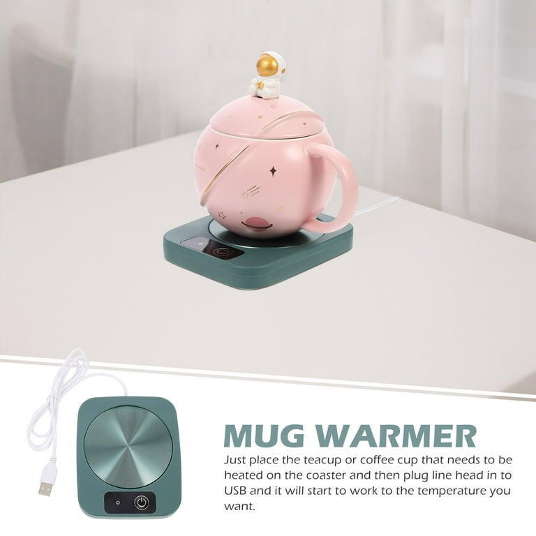 USB Coffee Mug Warmer Coaster, Electric Cup Heater Wood Mat Heating Coaster  for Tea Coffee,Heating Mat Desktop Heater Insulation Pad for Home Office 