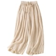 thumbnail image 3 of CAIXIA Womens Plus Size Wide Leg Pants Elastic High Waist Casual Palazzo Pants Lounge Trouser with Pockets, 3 of 4