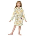 thumbnail image 6 of FORMRS Niños Bathrobe Unisex Hooded Robe Soft Plush Pajamas Sleepwear, Size 10-12T, Birds Tea Time, 6 of 7
