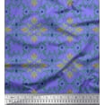 thumbnail image 1 of Soimoi Purple Viscose Chiffon Fabric Vector Design Damask Print Fabric by the Yard 42 Inch Wide, 1 of 3