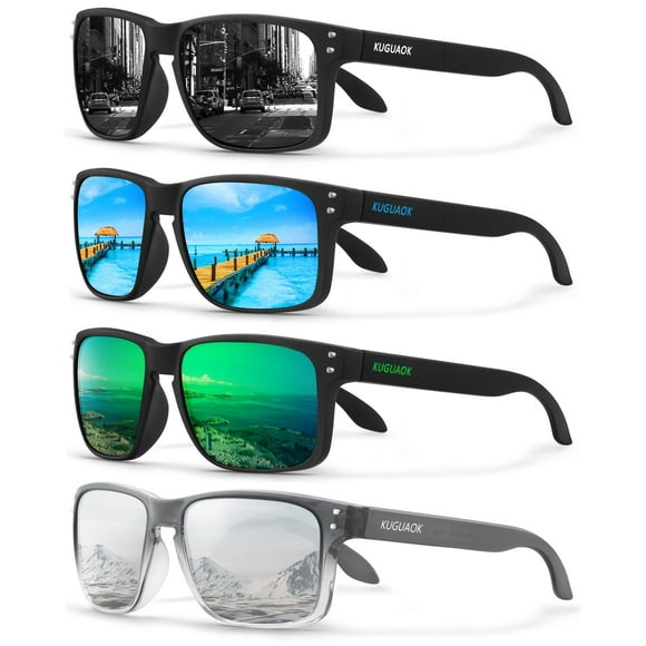 Gafas de sol cuadradas polarizadas mate UV400 KUGUAOK para hombres y mujeres
