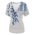 thumbnail image 5 of ChaoHeng Women Blouses Clearance under $7 New & Trending Womens T Shirts Short Sleeve Shirts V-neck Tops Summer Casual Lightweight Clothes, 5 of 5