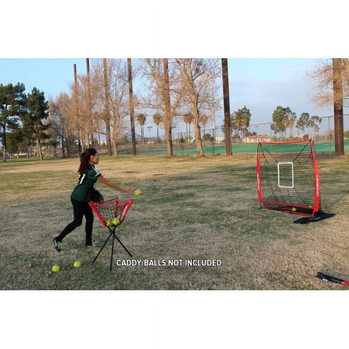 PowerNet Baseball Net Bundle, 5x5 Hitting & Pitching Net with Baseball Tee, Softball Baseball Training Equipment, Weighted Ball & Bag
