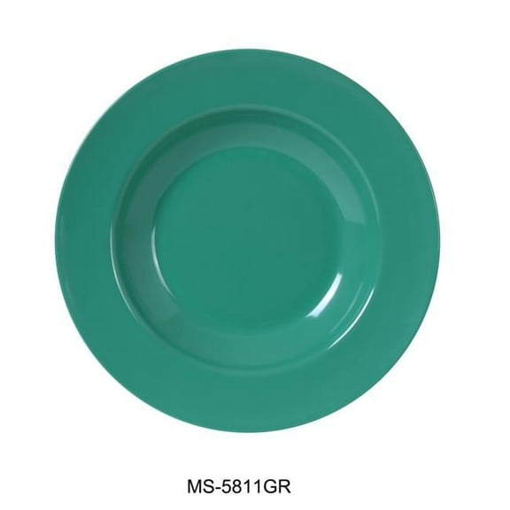 Yanco MS-5811GR 11 in. 16 oz Mile Stone Pasta Bowl - Melamine, Green - Pack of 24