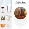 thumbnail image 4 of KLL Drink Coasters Set Round Shape of 4,PU Leather Absorbent Coasters Set Decorative Coffee Cup Coasters Housewarming Gift for Home Decor-Cat Dog Friendship, 4 of 5