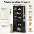 thumbnail image 3 of Auranook 63" Tall Bathroom Cabinet, Freestanding Storage Cabinet with Tempered Glass Doors, Adjustable Shelves & Large Drawer, Narrow Storage Organizer, 3 of 8