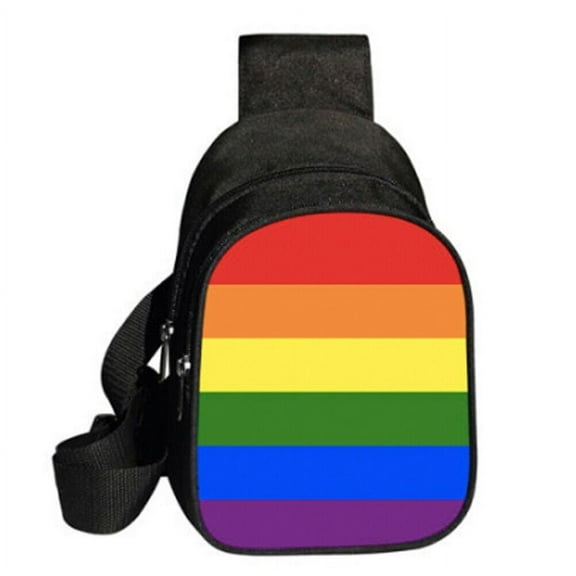 Pride Shack Messenger Bag / Chest Shoulder Bag Full Rainbow Pride Flag Canvas