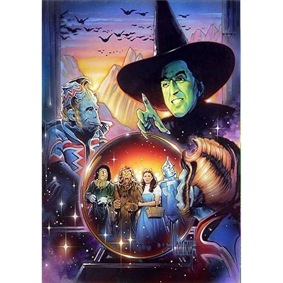 DIY 5D Diamond Painting by Number Kits,The Wizard of Oz Crystal Rhinestone Diamond Embroidery Paintings Pictures Arts Craft for Home Wall Decor (12x16inch)