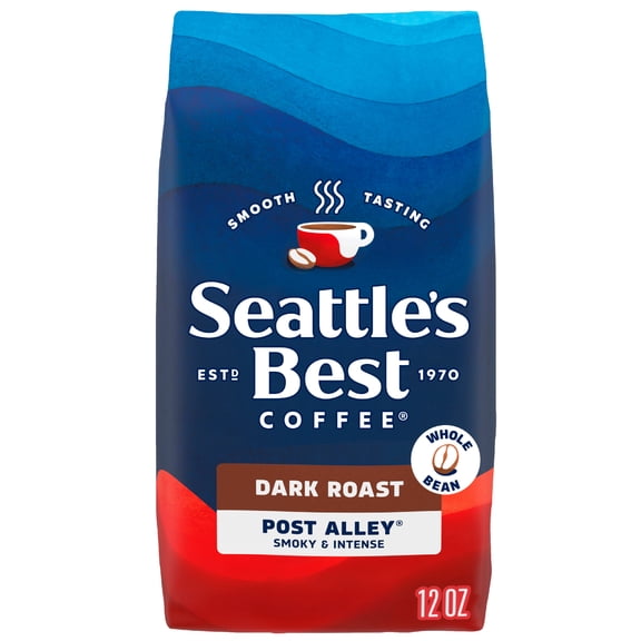 Seattle's Best Coffee, Post Alley Dark Roast Whole Bean Coffee for Cold Brew or Hot Coffee 12 oz