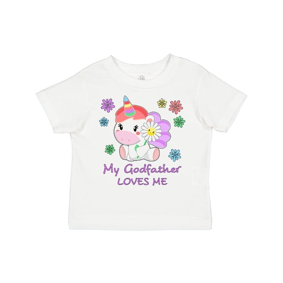 Inktastic My Godfather Loves Me Cute Unicorn Boys or Girls Toddler T-Shirt