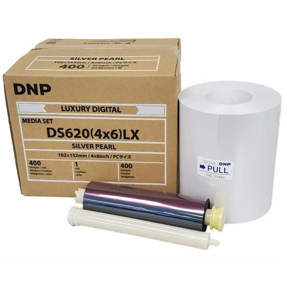 DNP DNP DS620A Printer Luxury Media, 4x6 Silver Pearl Roll, 400 Prints