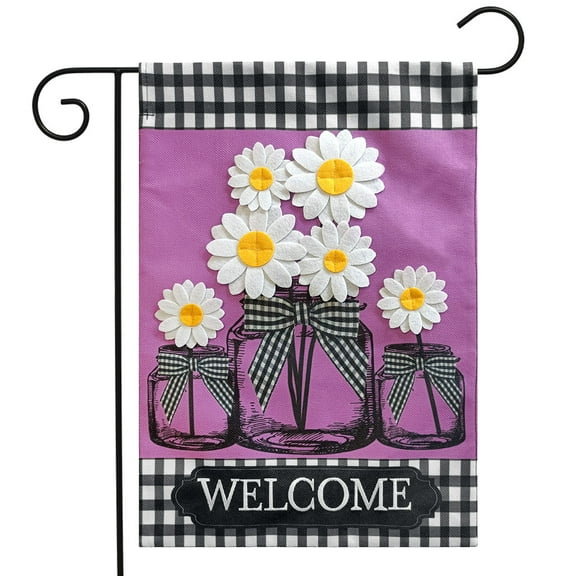 Briarwood Lane Daisy Jars Spring Burlap Garden Flag